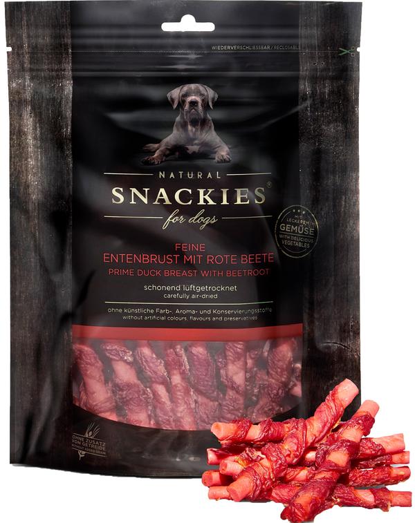 SNACKIES® Hundesnack Entenbrust mit Rote
