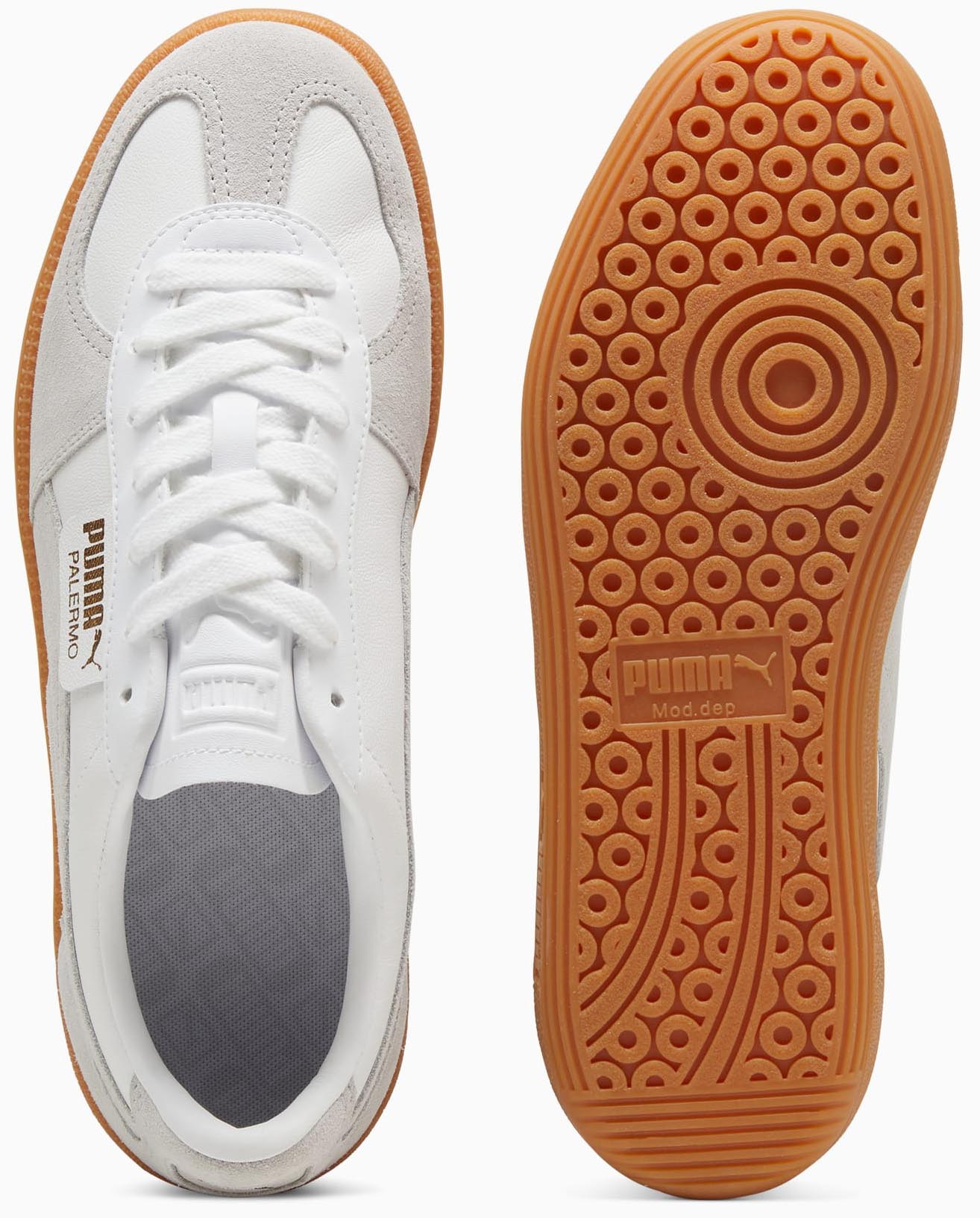 Palermo Leather Unisex PUMA White/Glacial Gray/Gum