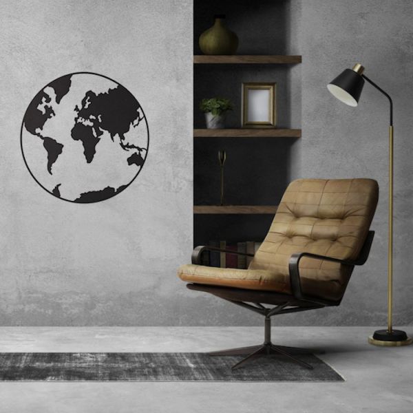 Casa Sentir Wereldbol Wanddecoratie - Medium - Naturel