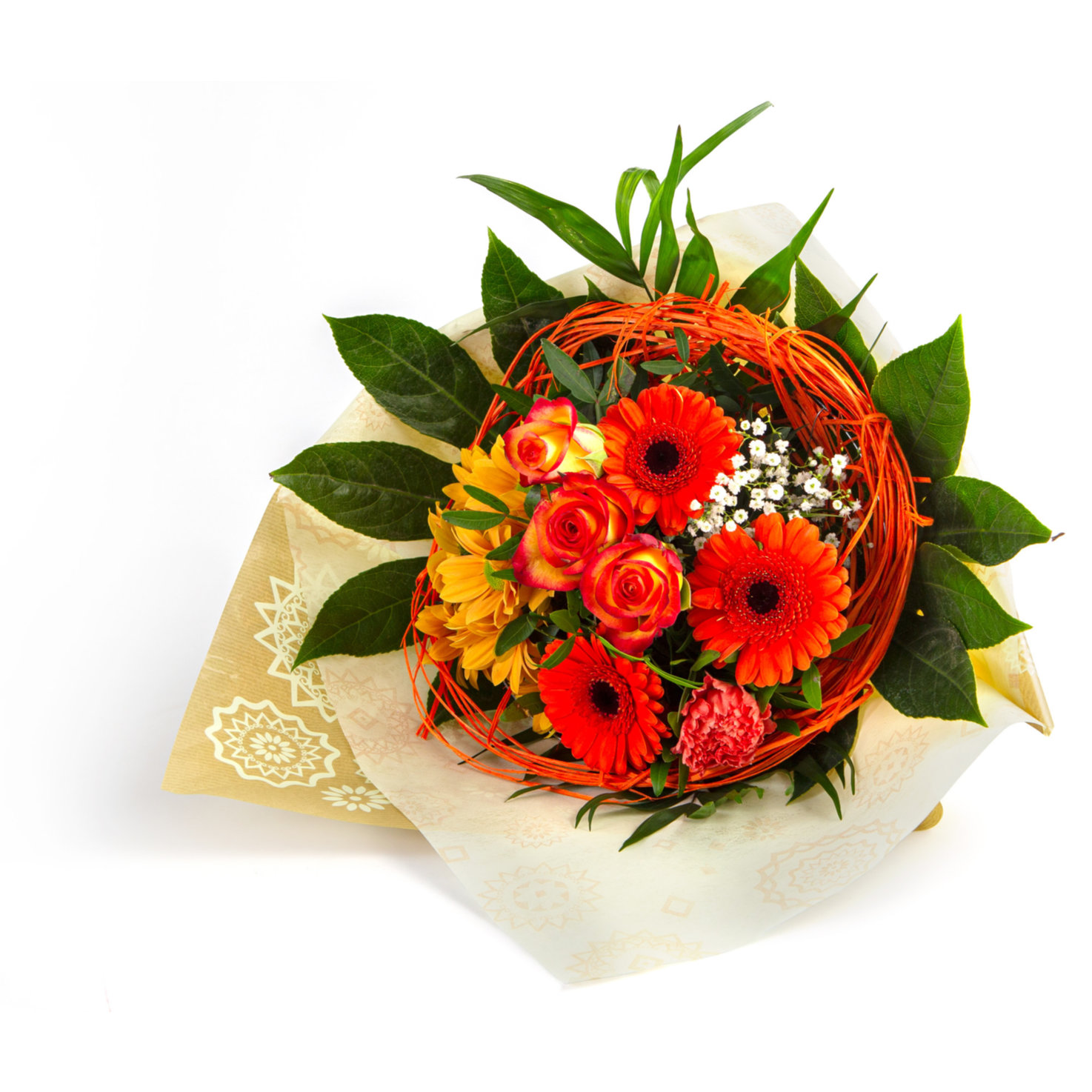 Biedermeier Blumenstrauss orange