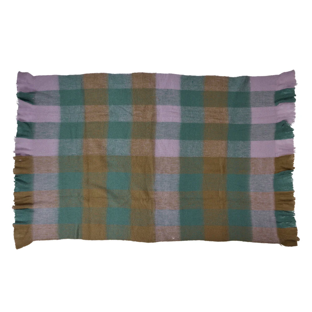 Bahne Interior  Ternet plaid, lilla/brun/blå - 130x170 cm