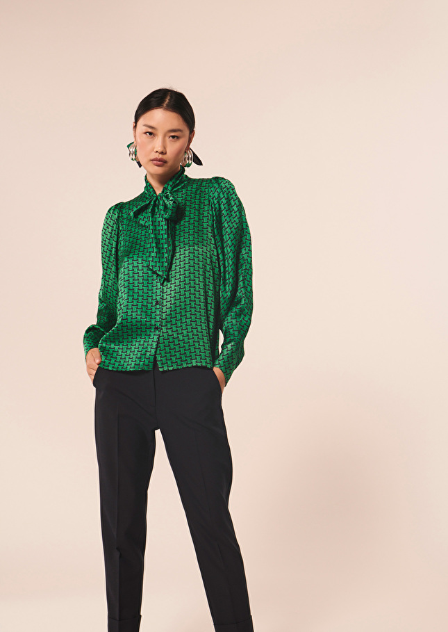 Chemise Candyvert émeraude imprimée monogramme