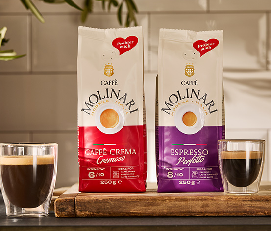 Caffè Molinari Caffè Crema & Espresso Probierset - 2x 250g Ganze Bohne