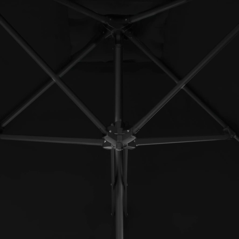 Parasol d'extérieur avec mât en acier 300 x 230 cm noir
