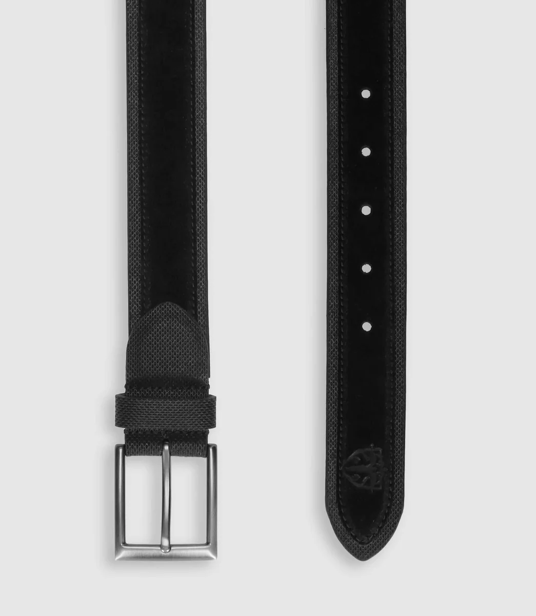 Ceinture 35mm en cuir noir CYANG