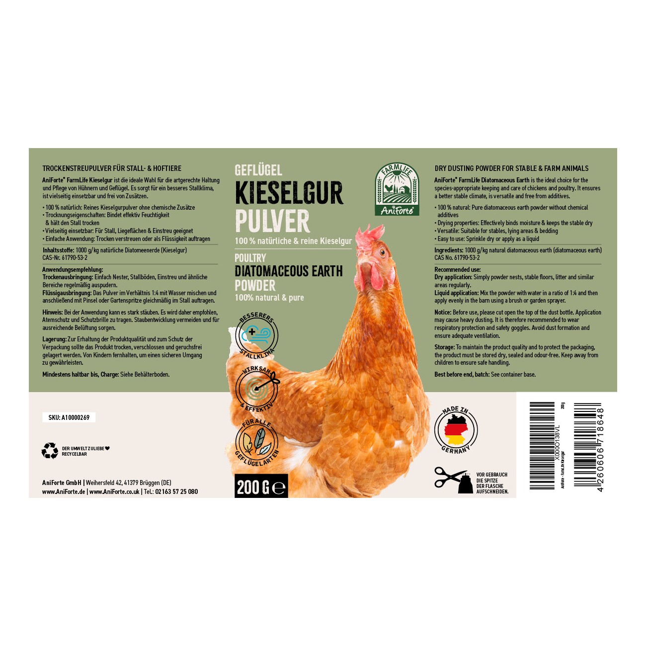 AniForte Kieselgur Pulver 200 g