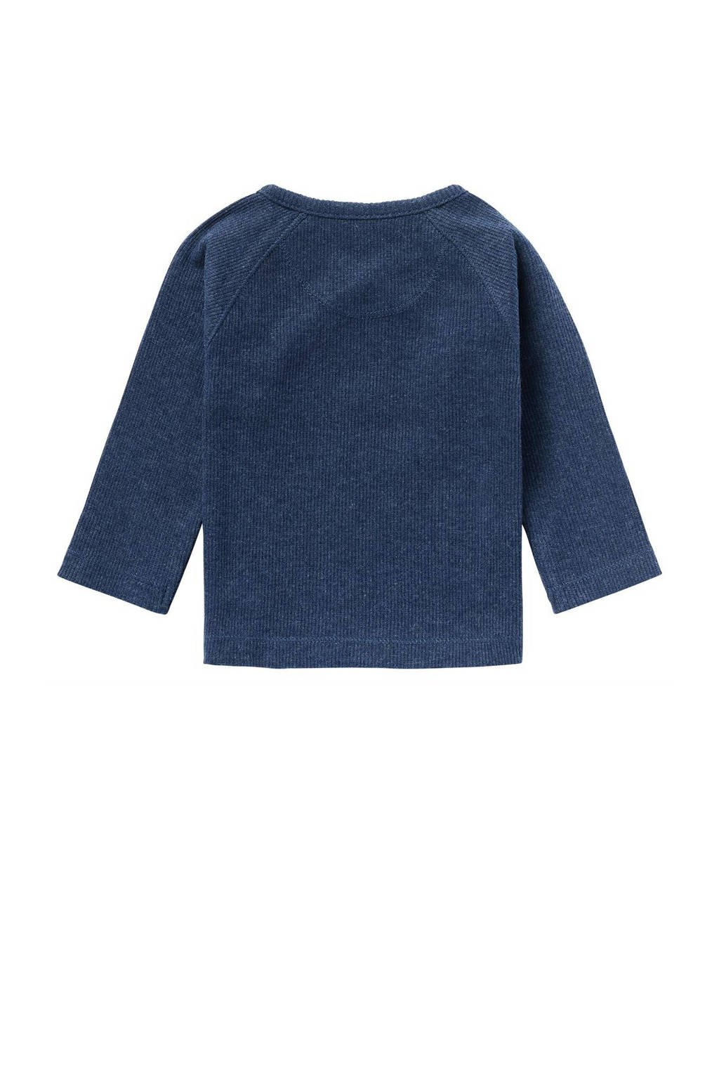 Noppies baby longsleeve Nanyuki met borduursels donkerblauw