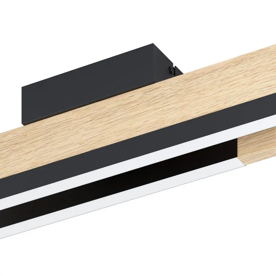 EGLO Camacho Plafondlamp - LED - 94 cm - Zwart/Bruin/Wit