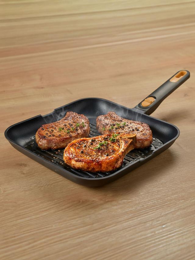 Grillpfanne mit abnehmbarem Griff, rechteckig, 28 cm, EFFICIENT-Serie