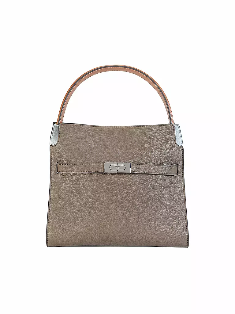TORY BURCH Ledertasche - Henkeltasche LEE SMALL DOUBLE BAG grau