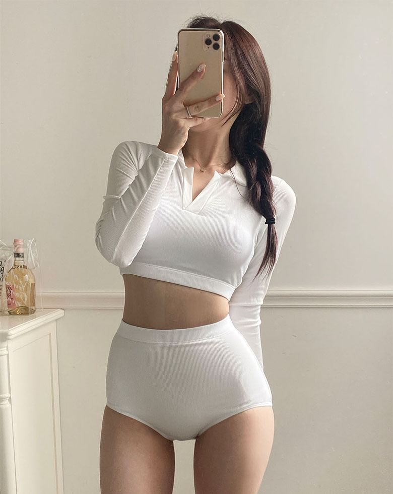 Faiar - Bikiniset met lange mouwen en polohals
