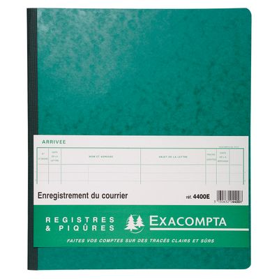 Exacompta - Piqûre Enregistrement du courrier - 32 x 27 cm - 80 pages
