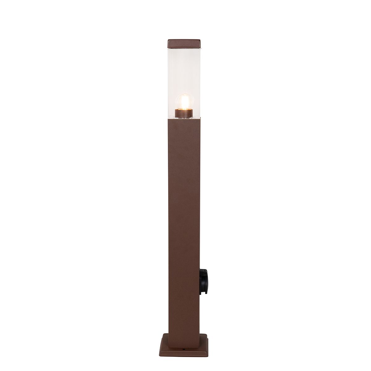 Buitenlamp roestbruin 80 cm met stopcontact IP44 - Malios