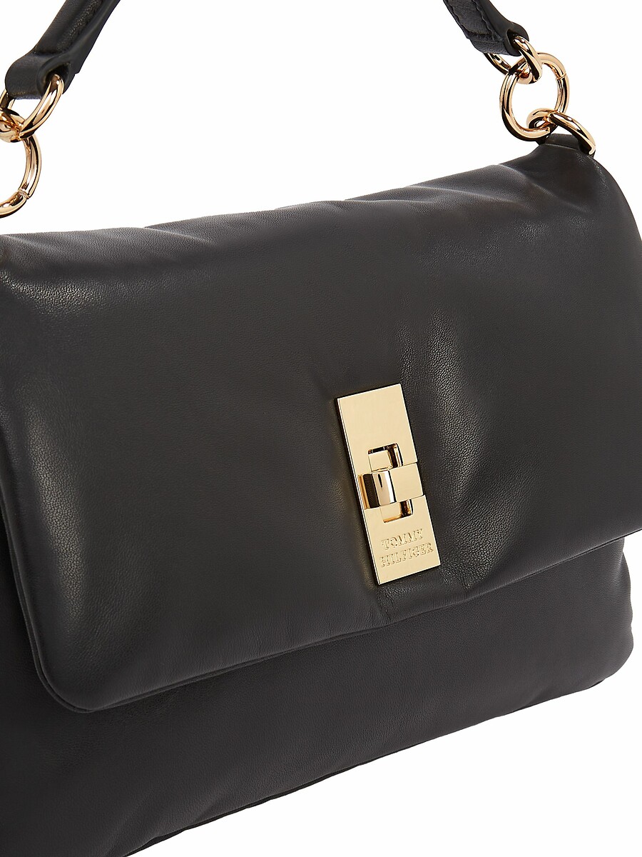 TOMMY HILFIGER<br>Bolsa com alças e tira de ombro em couro macio