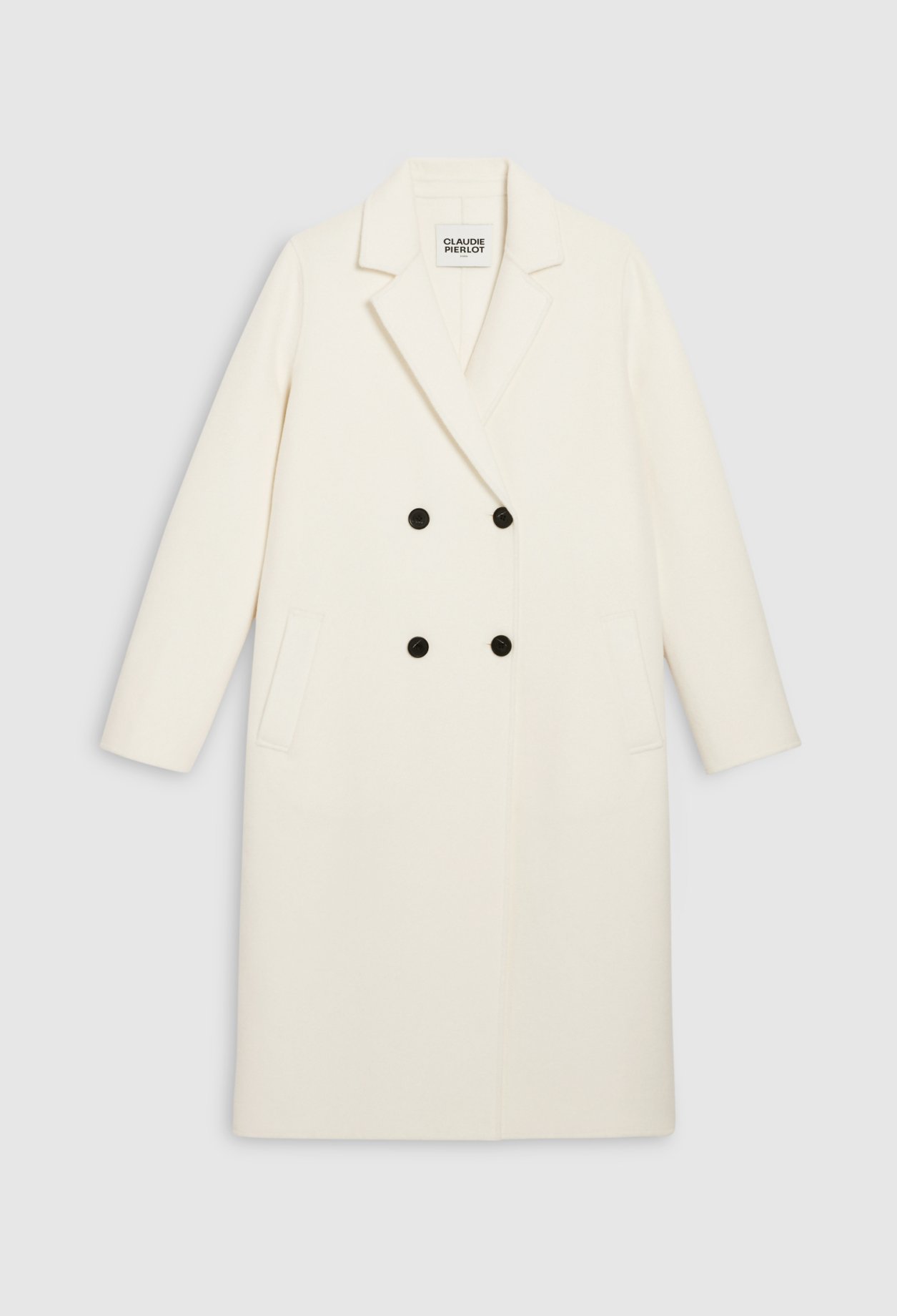 Manteau ecru droit mi-long