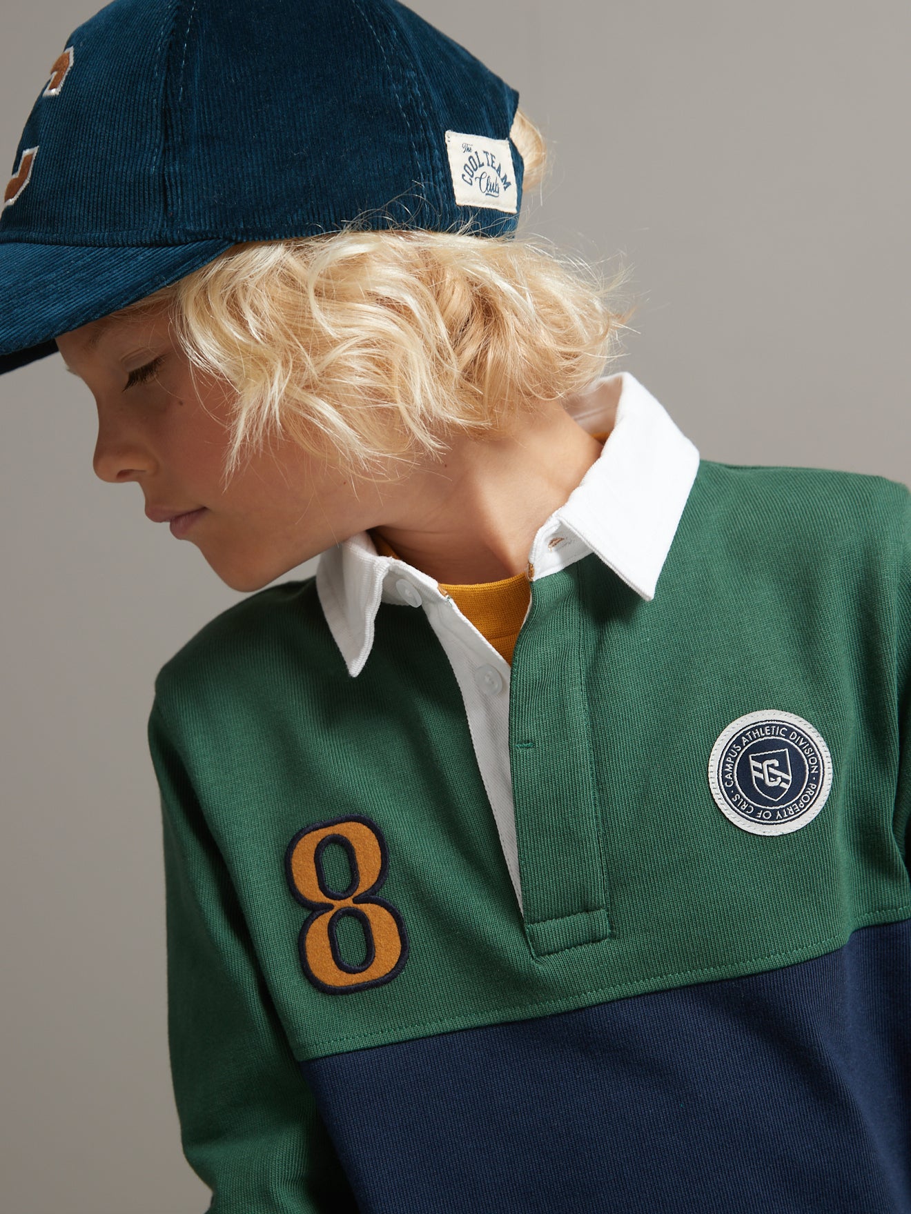 Polo-rugby colorblock Garçon - Coton biologique