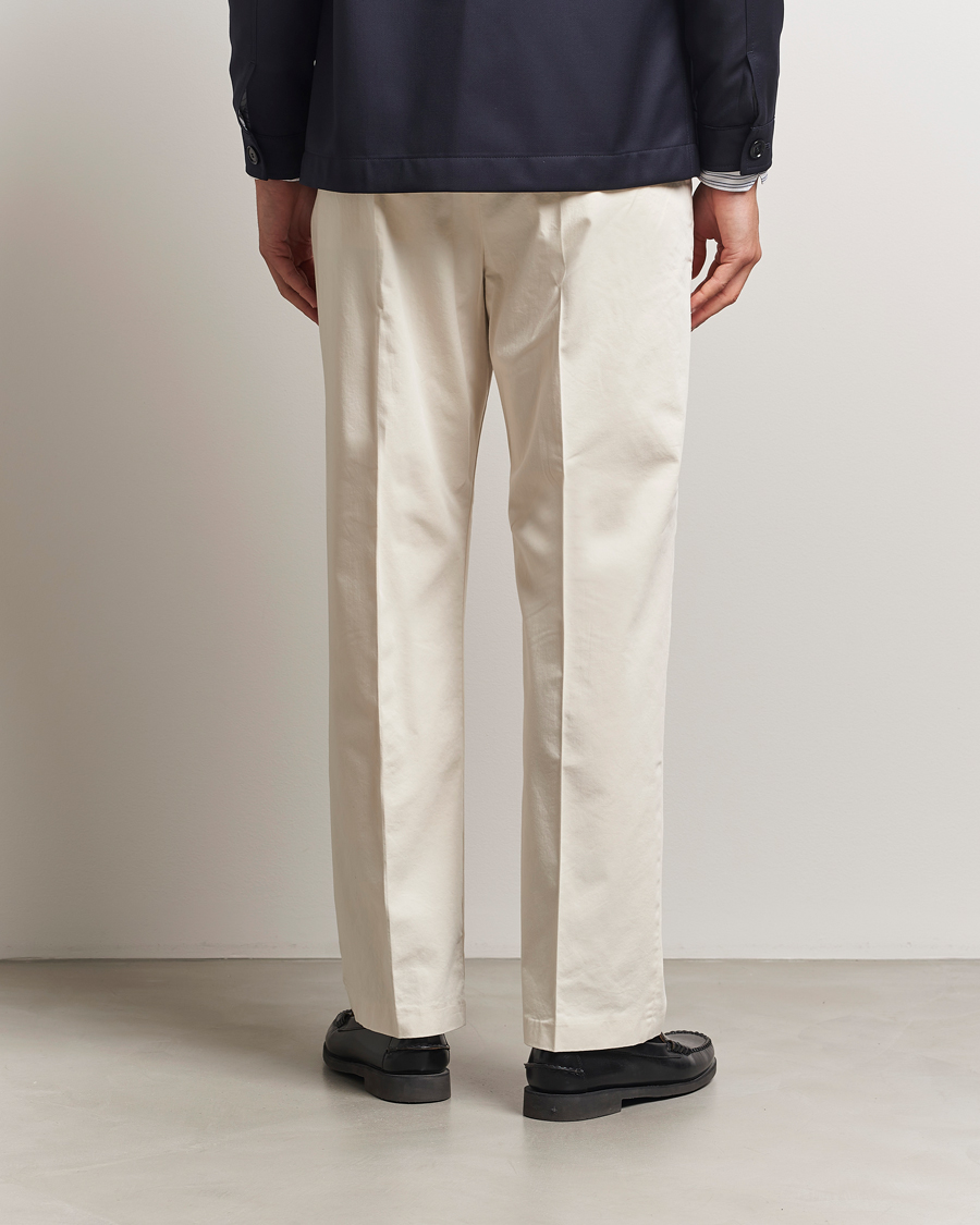 NN07 Paw Cotton/Lyocell Pleated Trousers Ivory