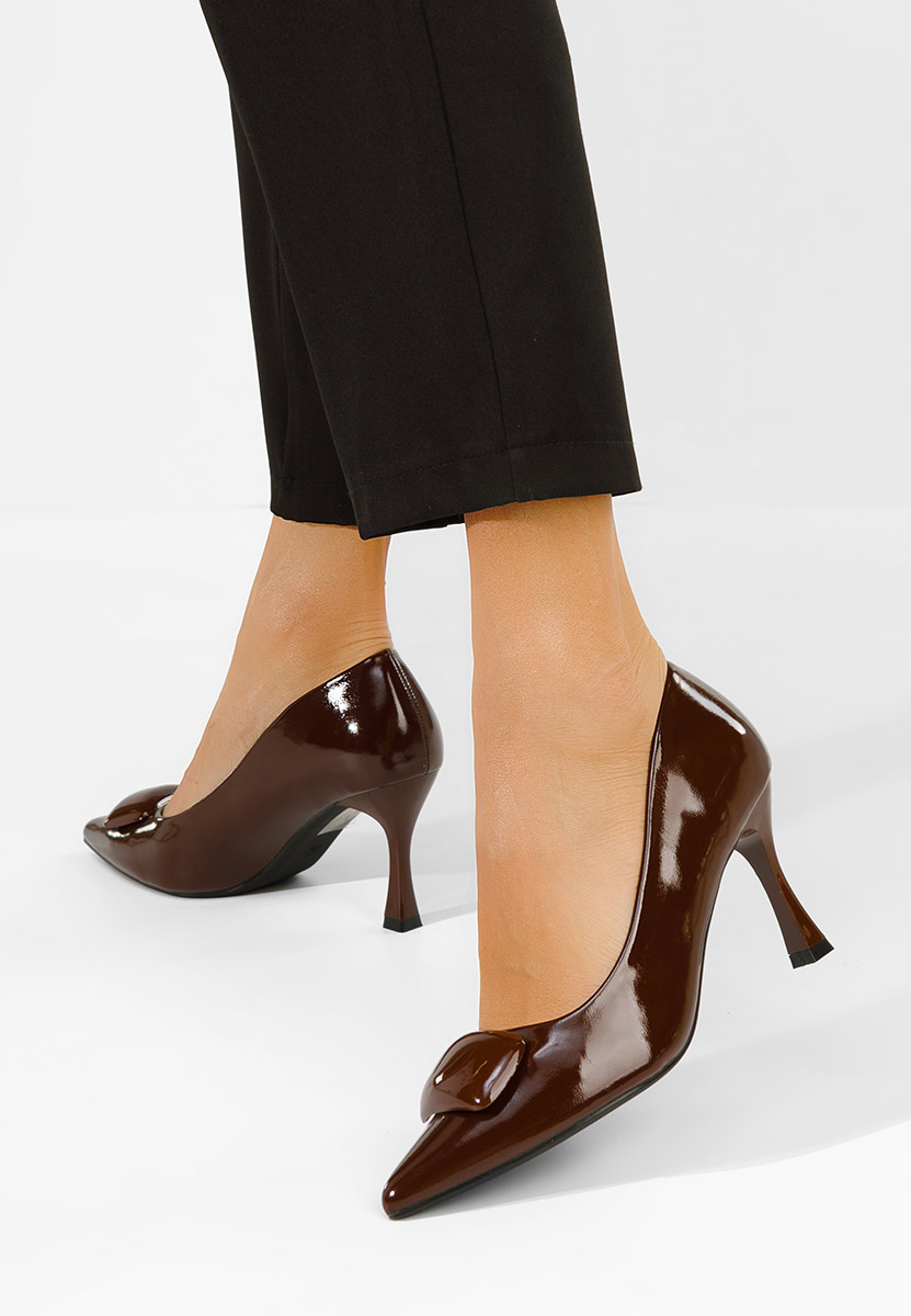 Chaussures à talon fin bruns Sonnia