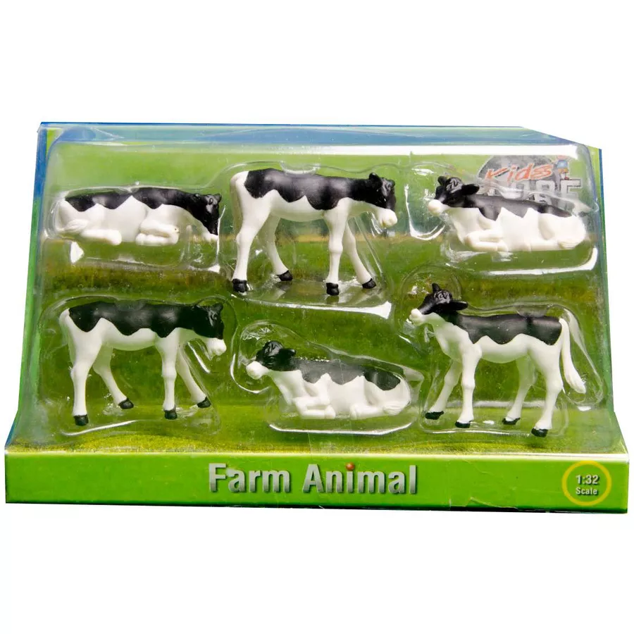 Kids Globe Farming Kälber für den Bauernhof Weiß, Schwarz Weiß