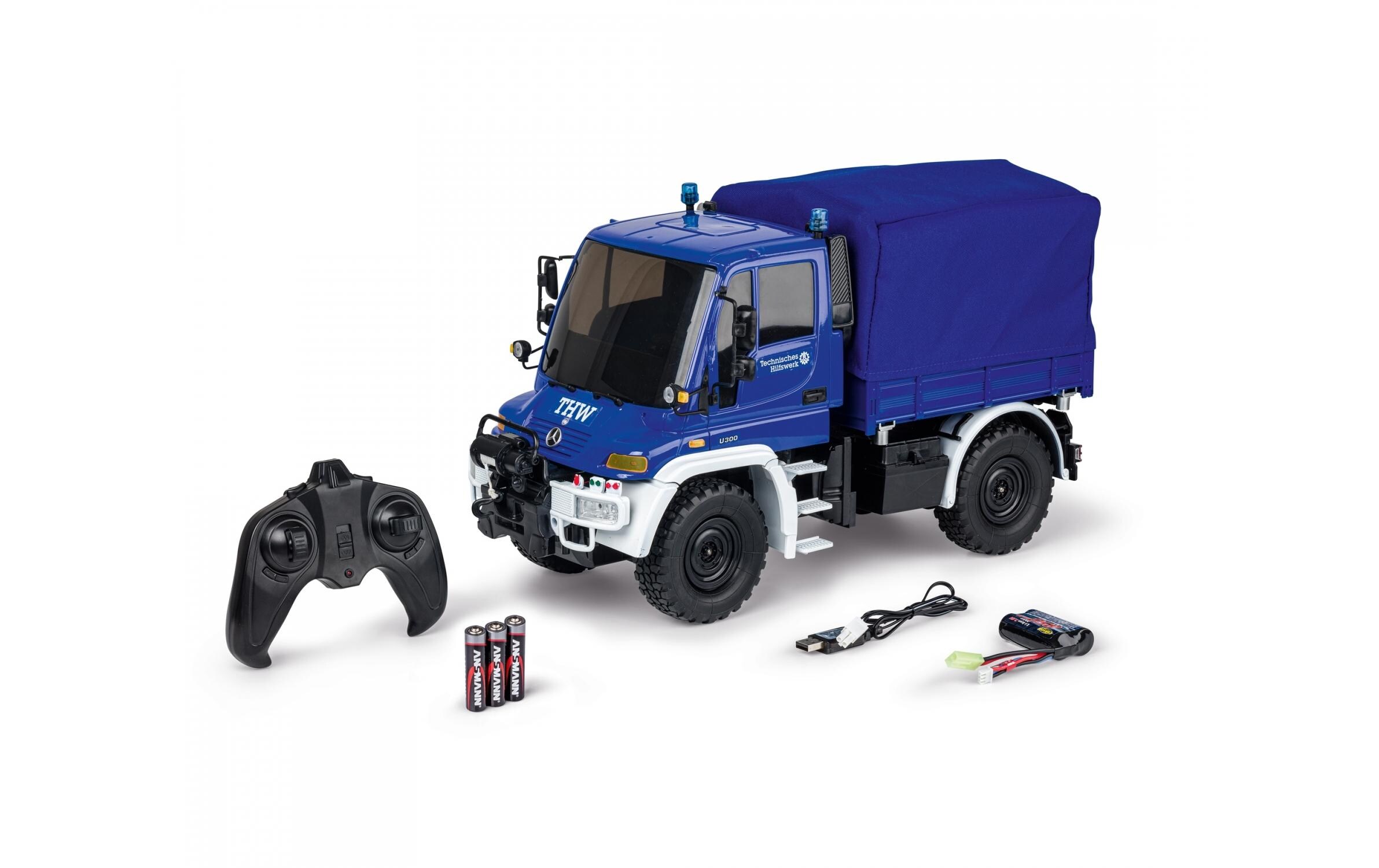 Mercedes Benz Unimog U300 THW, 1:12, RTR<br>Geländegängiger Unimog mit vielen Scale Details