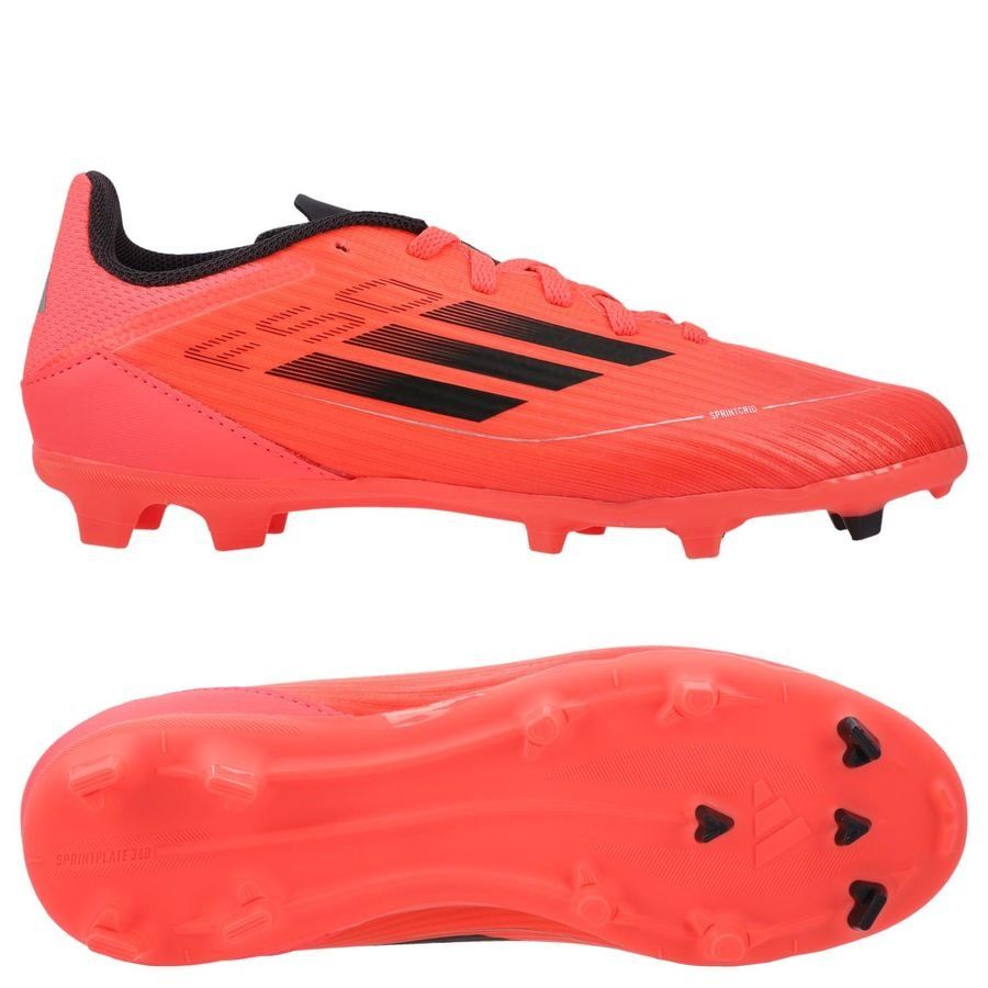 adidas F50 League FG/AG Vivid Horizon - Turbo/Aurora Black/Argenté Enfant
