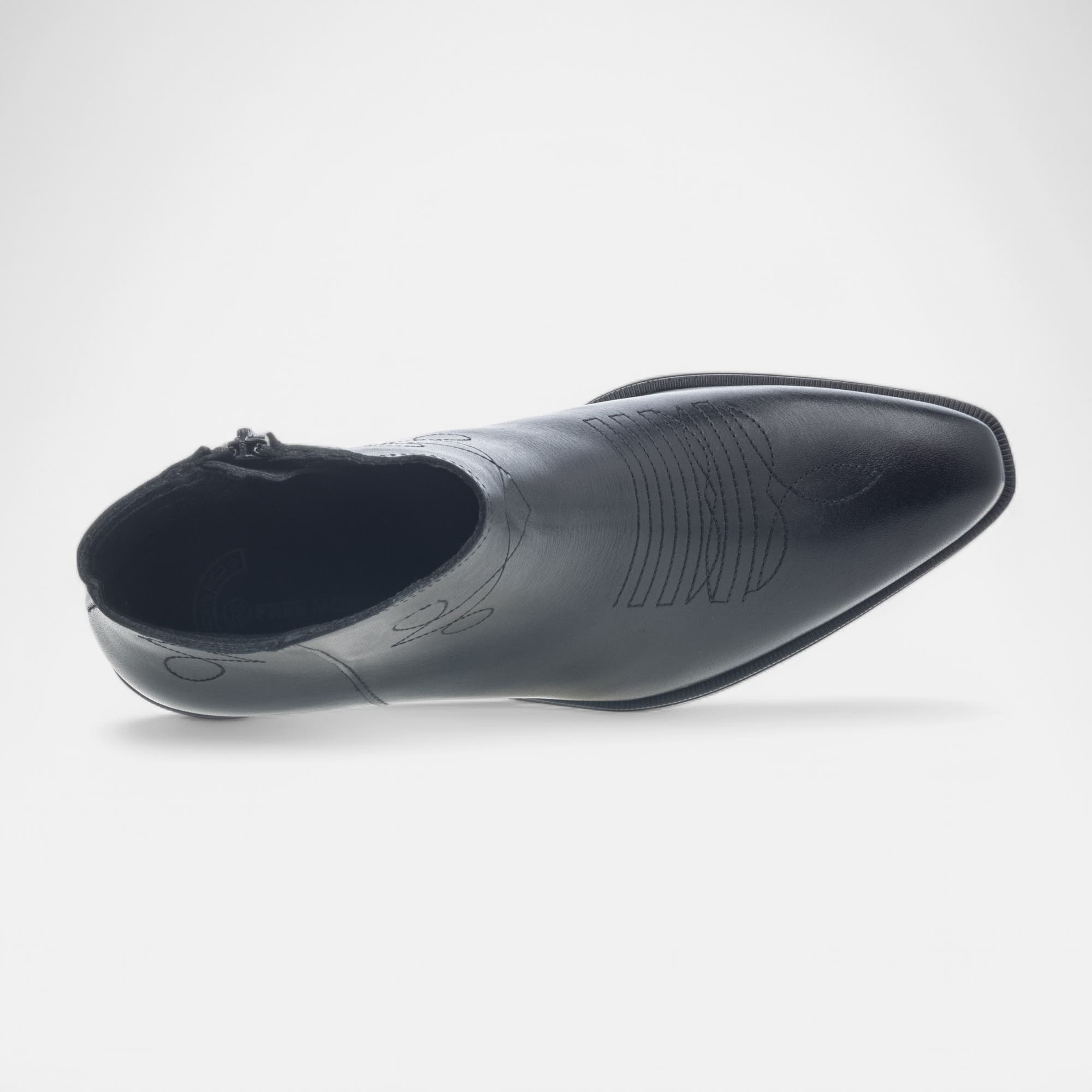 Santiags à talon Femme en cuir noir