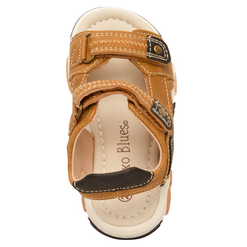 Sandale camel à double velcros pour bébé garçon - Camel