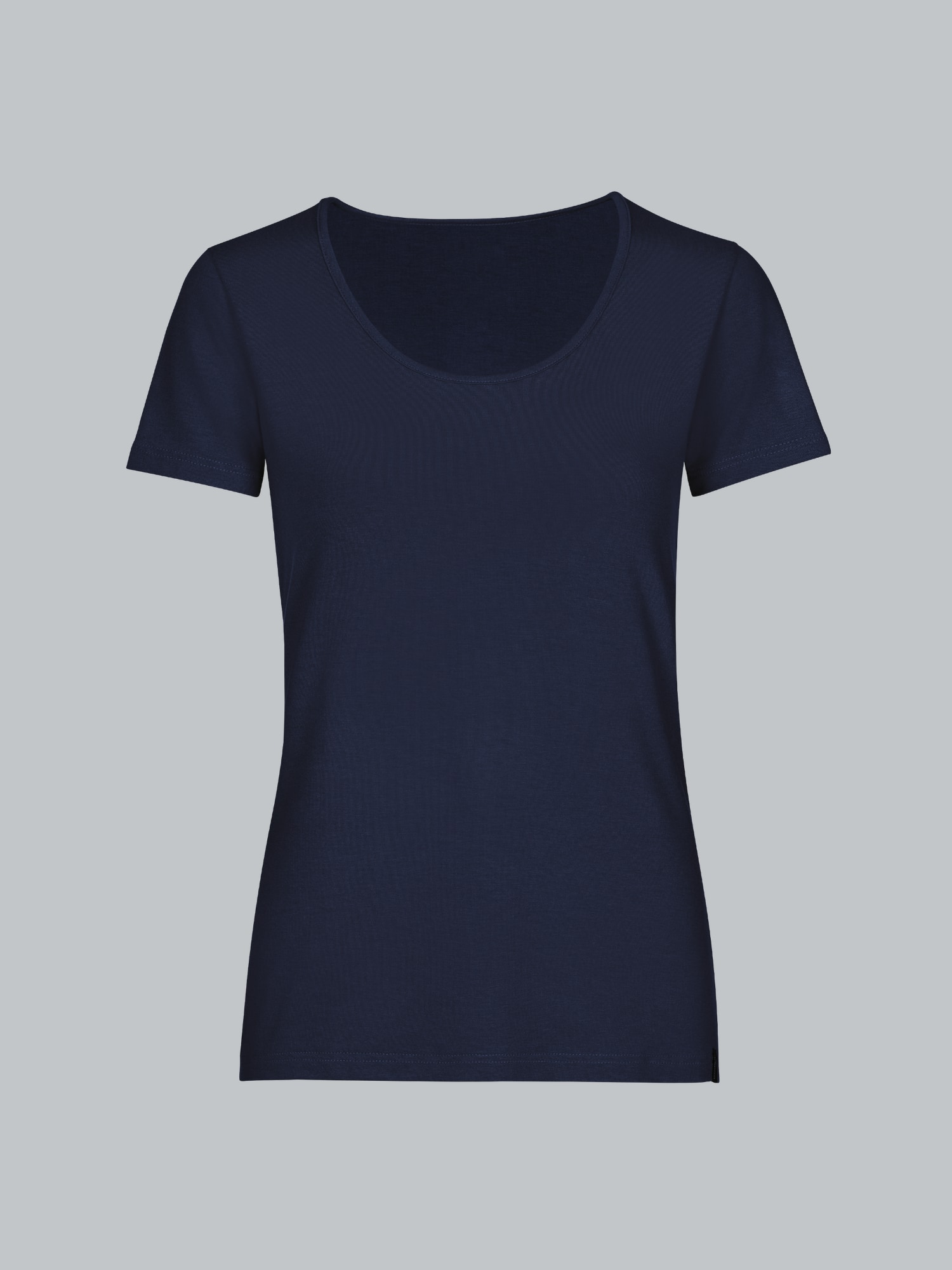 Rundhalsshirt aus Viskose Navy