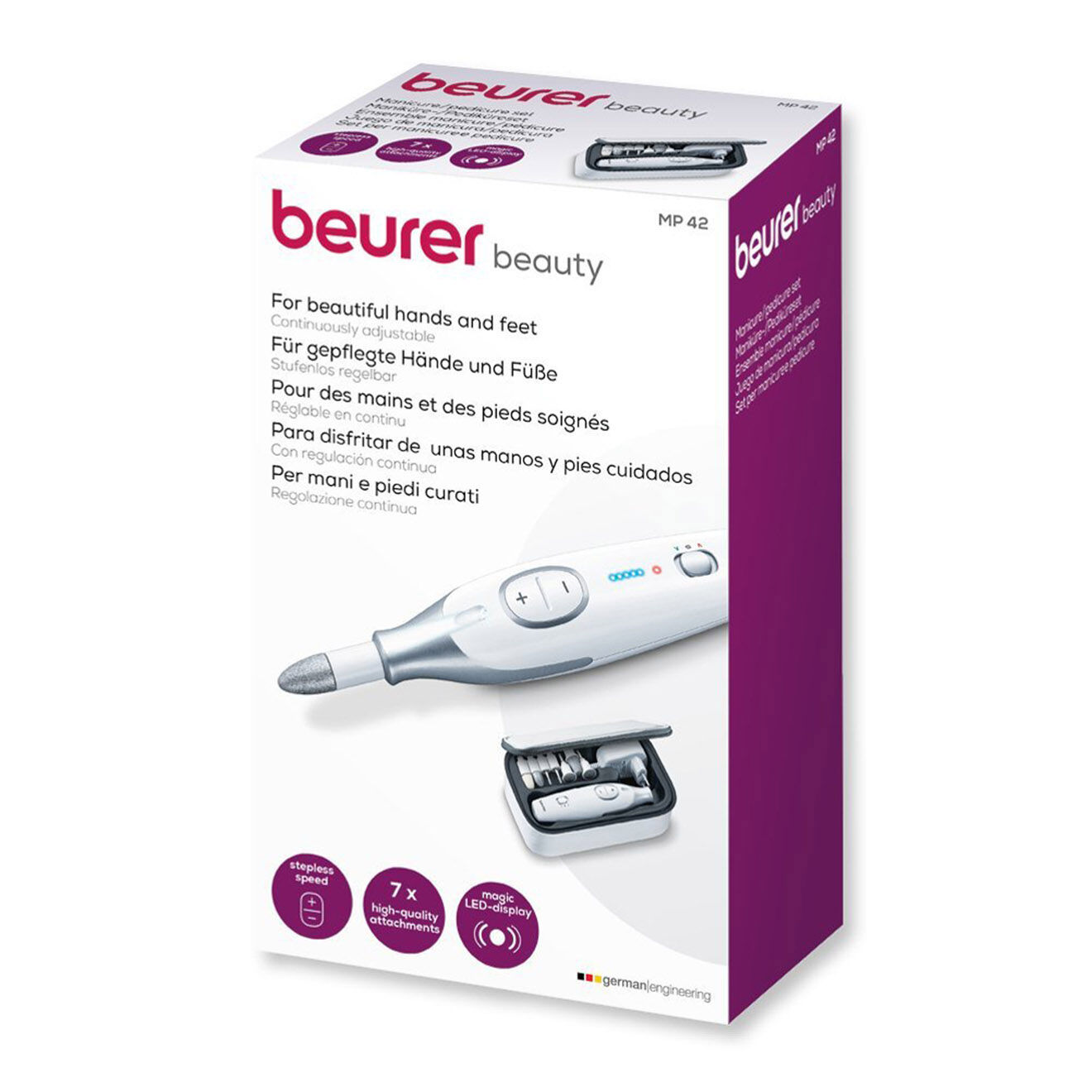 Beurer Set manucure/pédicure avec 7 embouts pour l'appareil MP 42 blanc