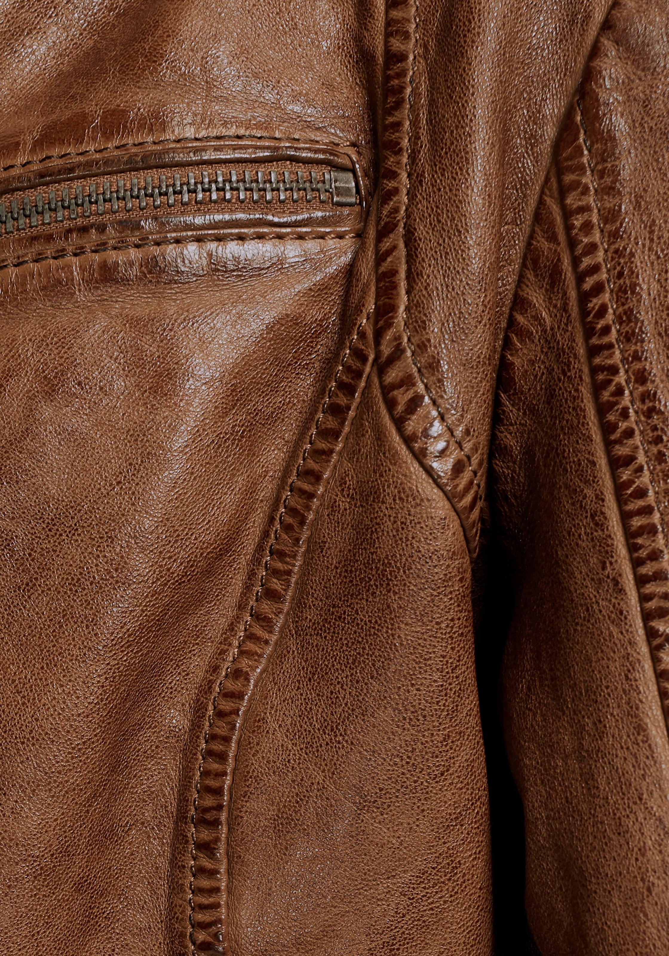 Mauritius Lederjacke »NOLA« mit Kapuze Two-in-One Style - mit abnehmbarer Jersey-Kapuze