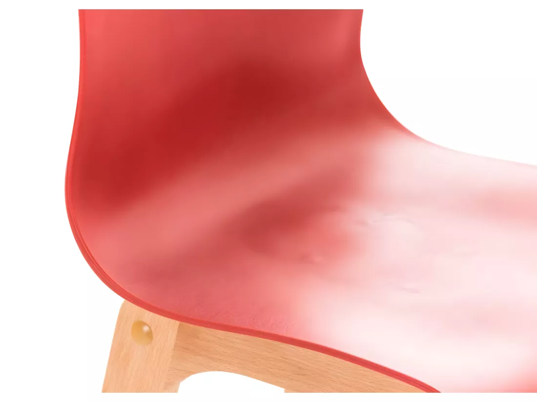 Lot de 2 Tabouret de bar - Bois & Bois - Rouge - Hover