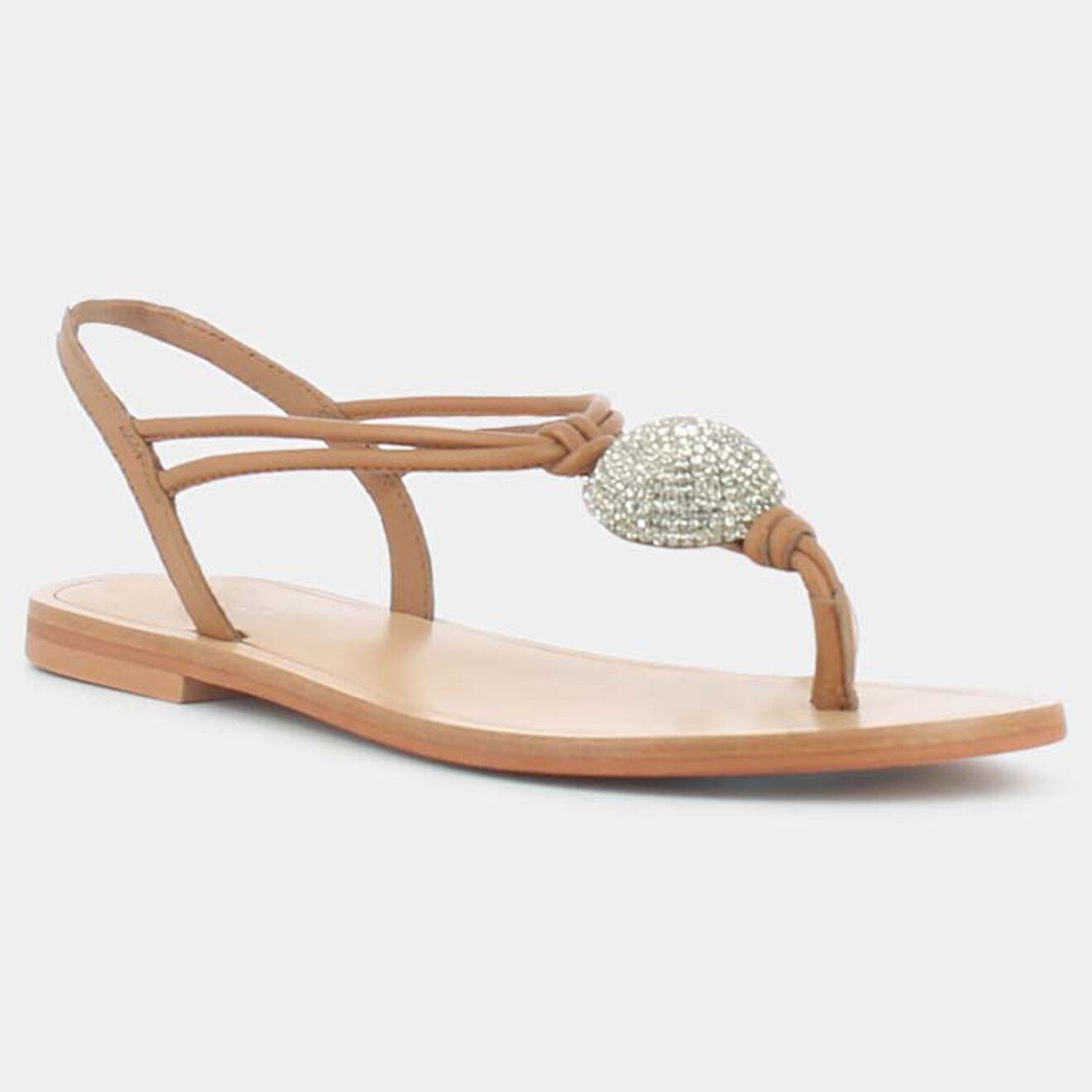 Jonak Sandales plates en Cuir Wagon camel