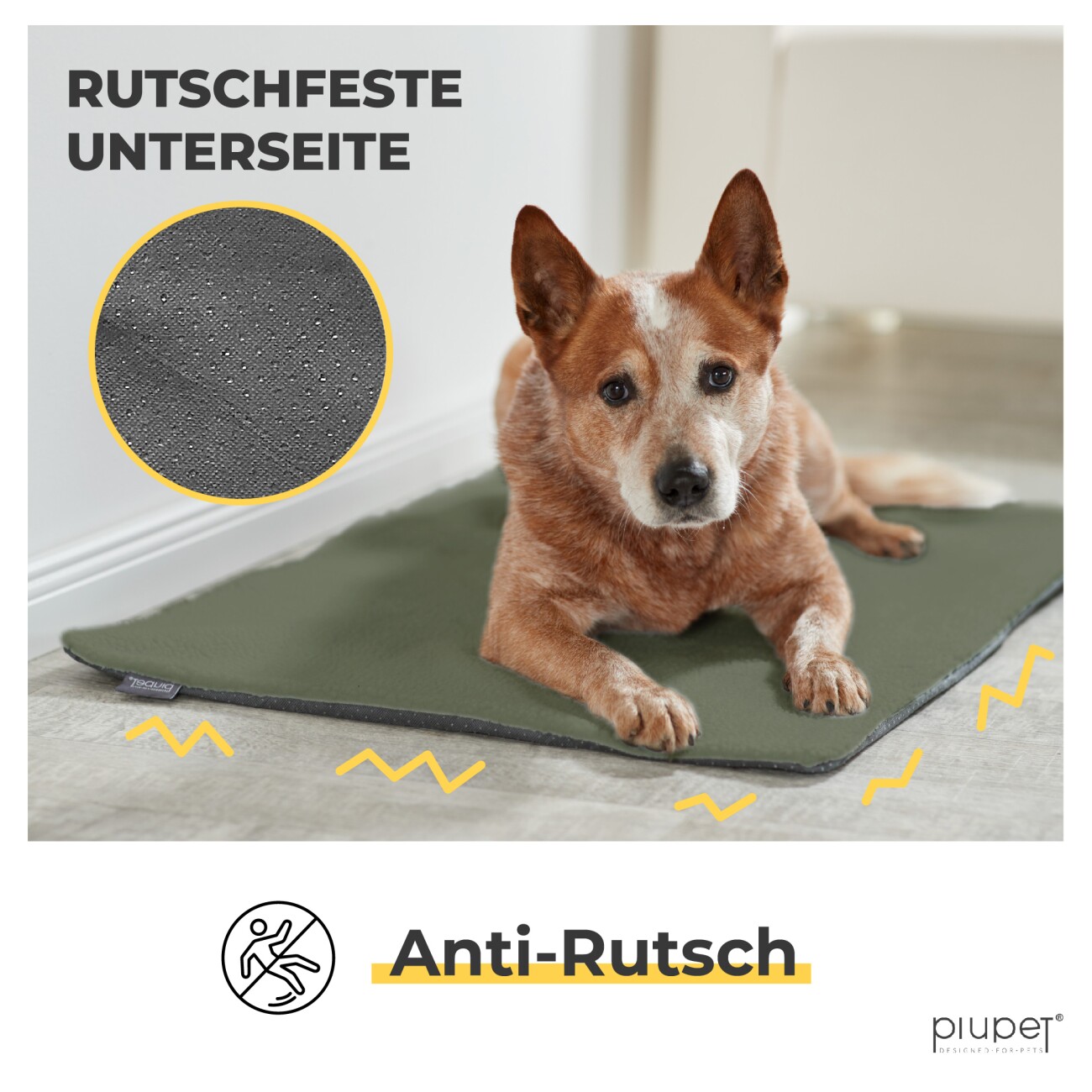 PIUPET Selbstheizende Hundedecke grün