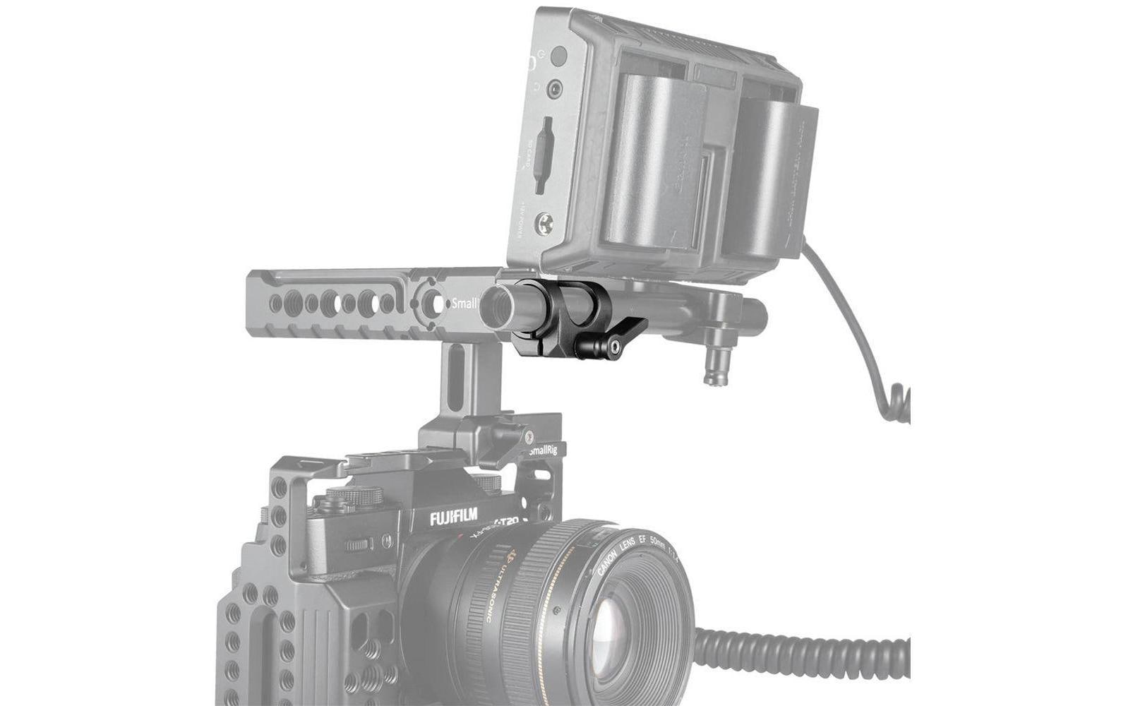Adapter 15mm Rod ClampStangenklemme mit zwei Senkbohrungen und einem 1/4