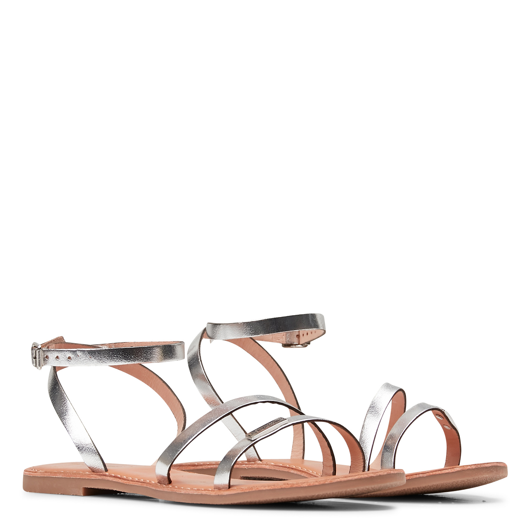 HANAK - Sandales plates en cuir | Blanc