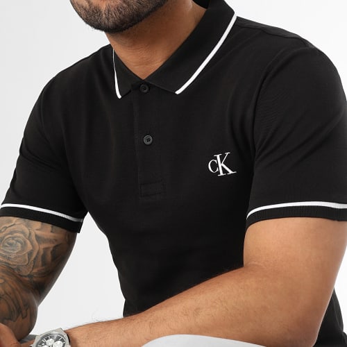 Polo Manches Courtes Slim Tipping 5603 Noir