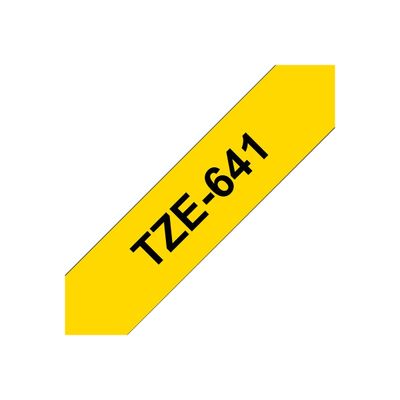 Brother TZe641 - Ruban d'étiquettes auto-adhésives - 1 rouleau (18 mm x 8 m) - fond jaune écriture noire