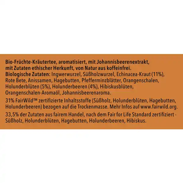 Bio-Früchte-Kräutertee Holunderbeere & Echinacea, mit Echinacea und dunkelroten Beeren