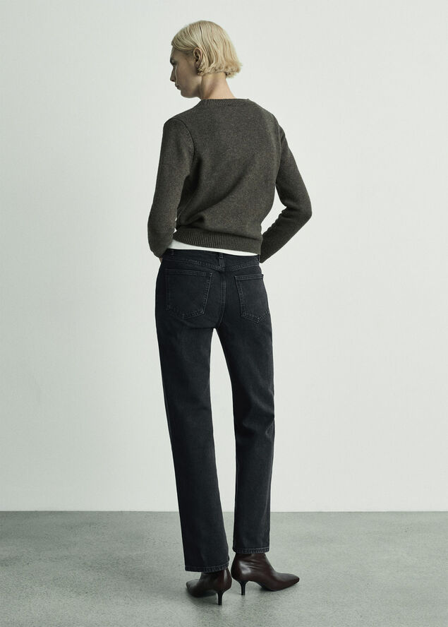 MANGO Matilda medium-rise straight-fit je Open grey