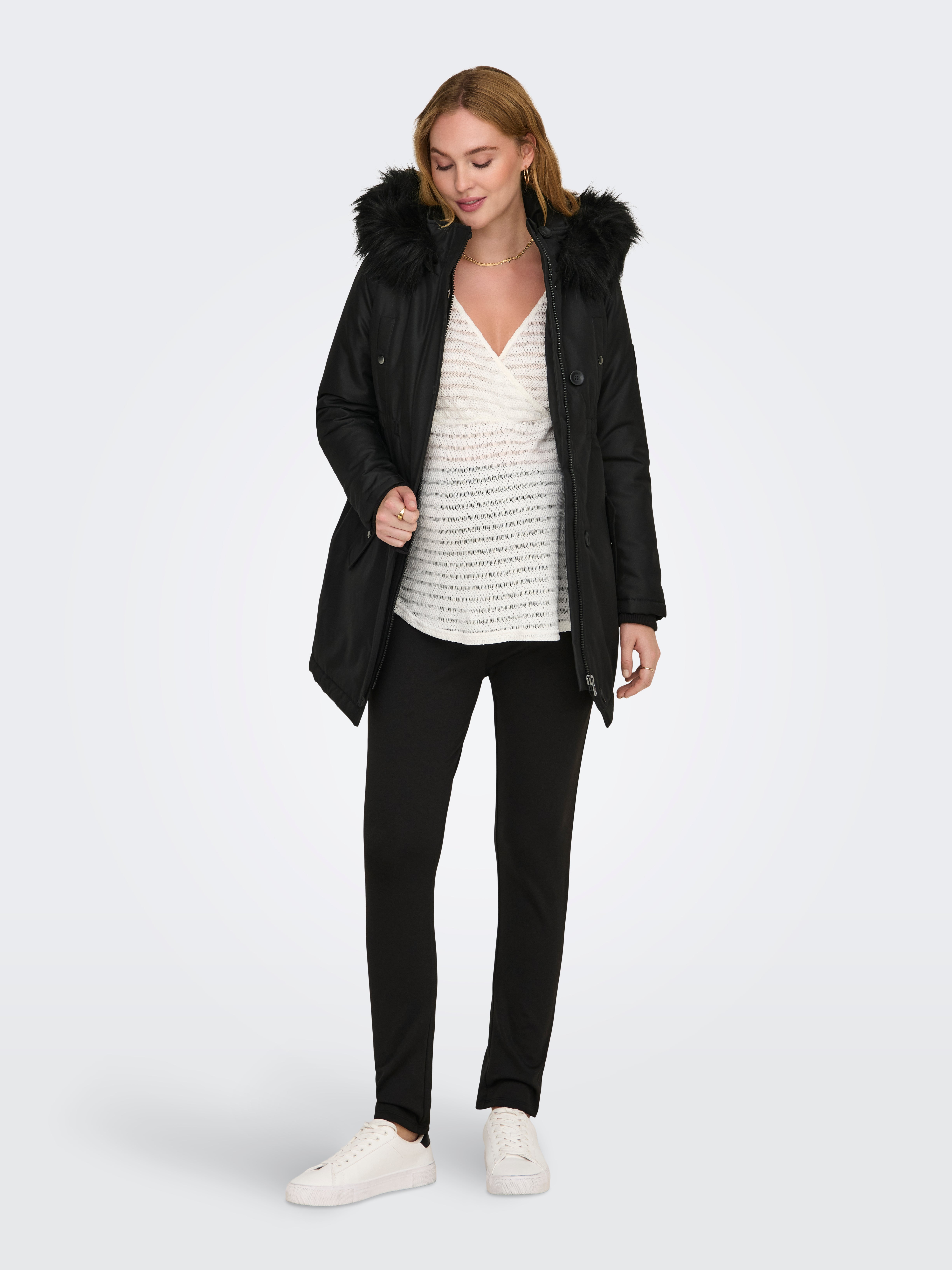 OLMIRIS Langer Parka Black