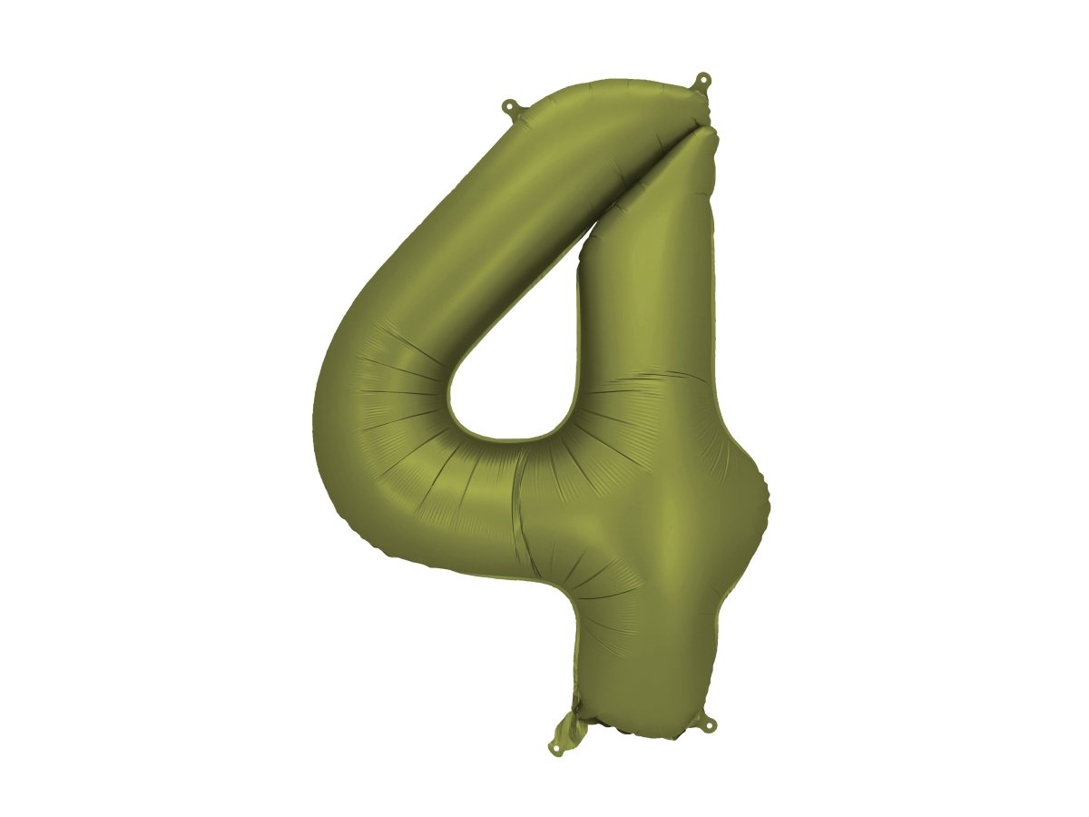 4 Jaar Cijfer Ballon Groen Leeg 86cm