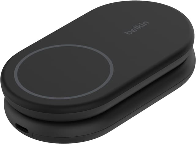 Belkin BoostCharge 2-i-1 15W Qi2 magnetisk oplader (sort)