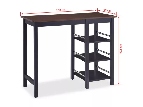 Assortiment de bar 3 pcs MDF Noir