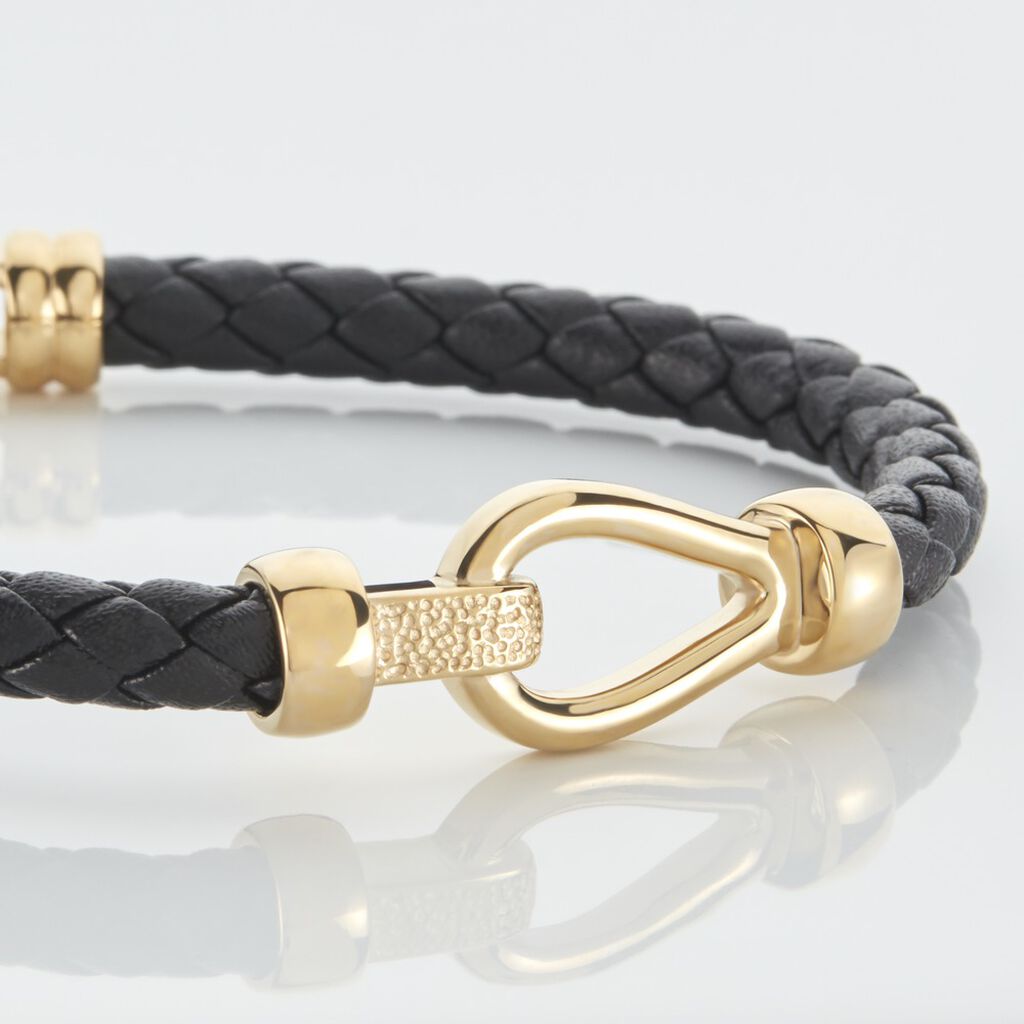 Bracelet Plaqué Or Steve Cuir