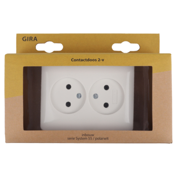 Gira ST55 Inbouw Dubbel Stopcontact Wit