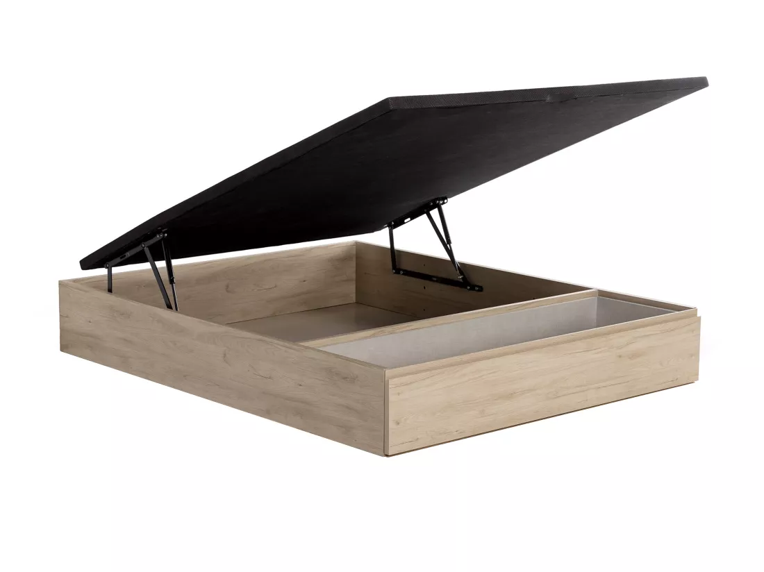 Ensemble 140 x 190 cm sommier coffre avec tiroir naturel clair + matelas mousse HD mémoire de forme et tissu 3D respirant ép.18cm - HEAVEN de YSMÉE