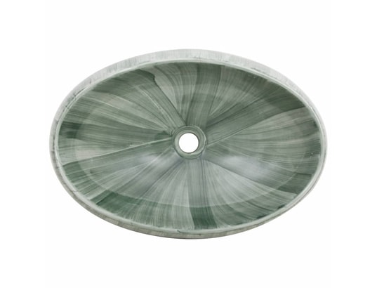 VIDAXL - Vasque à poser vert ovale 59x40x15 cm céramique