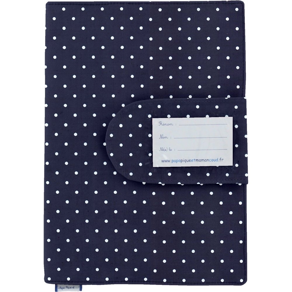 Protège Carnet De Santé Pois Marine