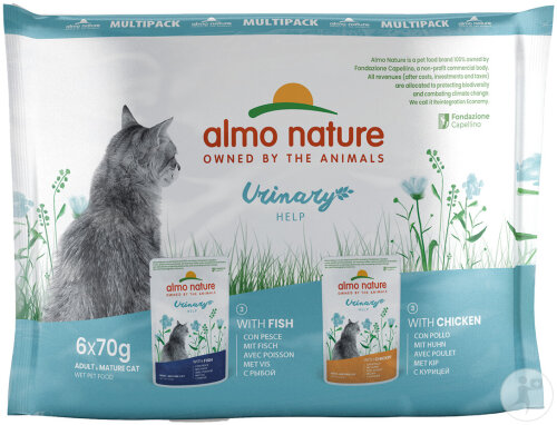 Almo Nature Cats Urinary Help Poisson Et Poulet MultiPack 6x70g