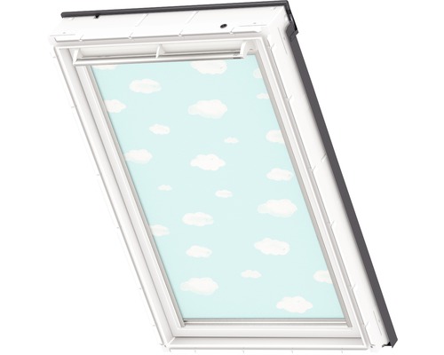 VELUX verduisterend rolgordijn Kids blauw hemel handmatig frame wit DKL C02 4660SWL